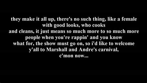 Dre Marshall Sounds like an SOS Holy wack unlyrical lyrics, Andre, you&x27;re fucking right To the Rapmobilelet&x27;s go (Marshall Marshall) Bitches and. . Business lyrics